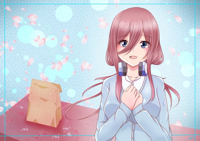 北瀬唯さんがTwitterに投稿した中野三玖(五等分の花嫁)のイラスト。