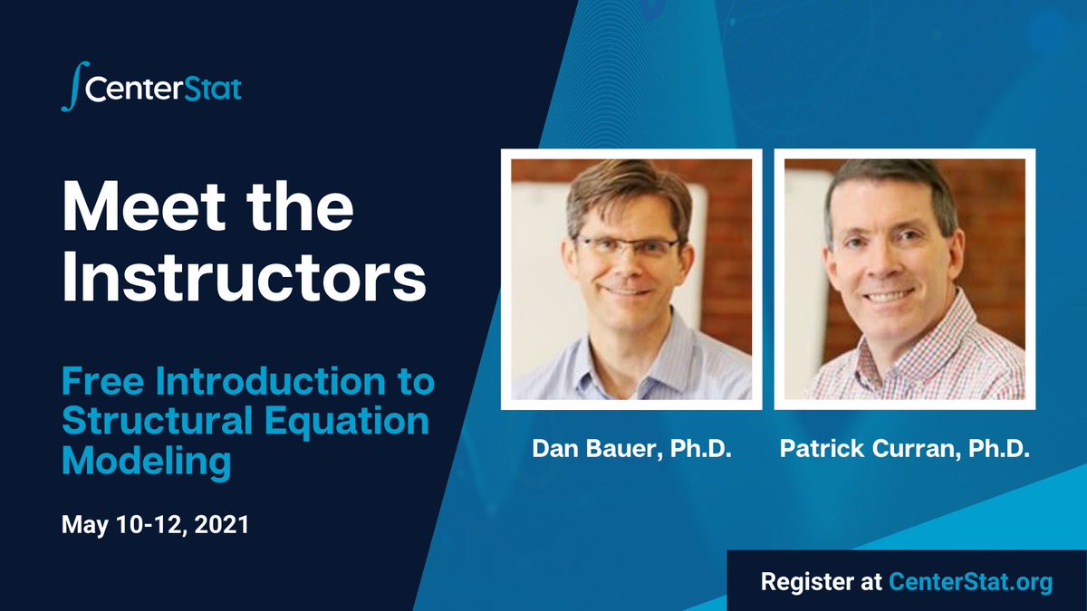 curranbauer's tweet photo. Meet the instructors of our FREE 3-Day Intro to SEM workshop, Dan Bauer and Patrick Curran, and learn about the career paths that brought this teaching duo together. #IntroSEM #SEM #StatisticsTraining #CenterStat2021 https://t.co/bgiamLFvu8 https://t.co/jGO7IAHkt7