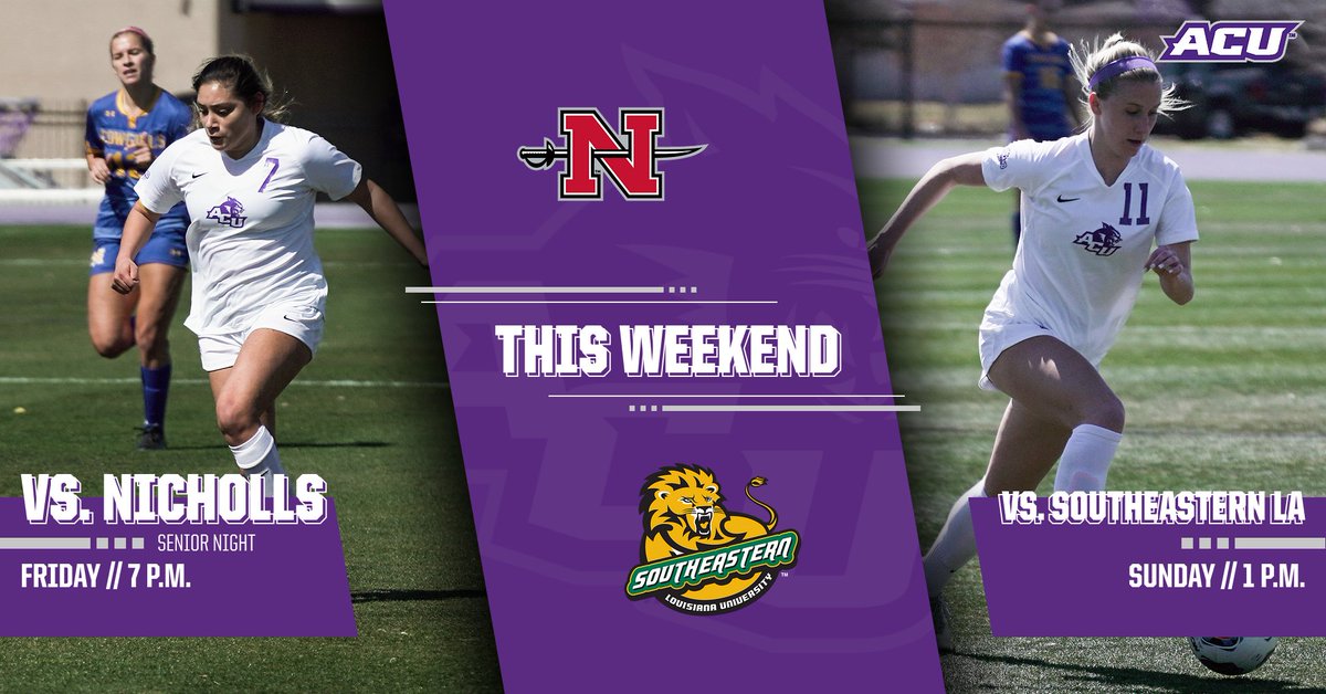 ACU_Soccer's tweet photo. Tomorrow night we host Nicholls and Sunday we welcome in Southeastern Louisiana.

It is SENIOR NIGHT tomorrow night at 7 pm at Elmer Gray! Come on out and help us honor our tremendous seniors!

WEEKEND PREVIEW 👉 https://t.co/V8hX4Plz8v

#TearEmUp | #SACRFCE https://t.co/JdAu27OD0o
