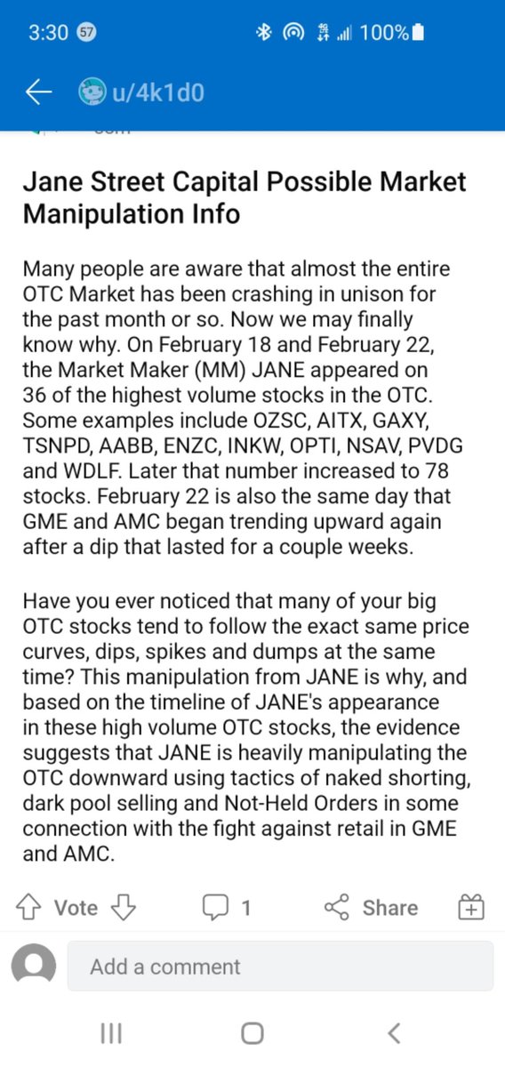 GCdoesit's tweet photo. Pay Attention:
#MarketManipulation #OZSC #ENZC #AITX #INKW #OPTI #TSNPD #nakedshorts #DarkPoolTrading #OTC https://t.co/gOxfnNoBK1