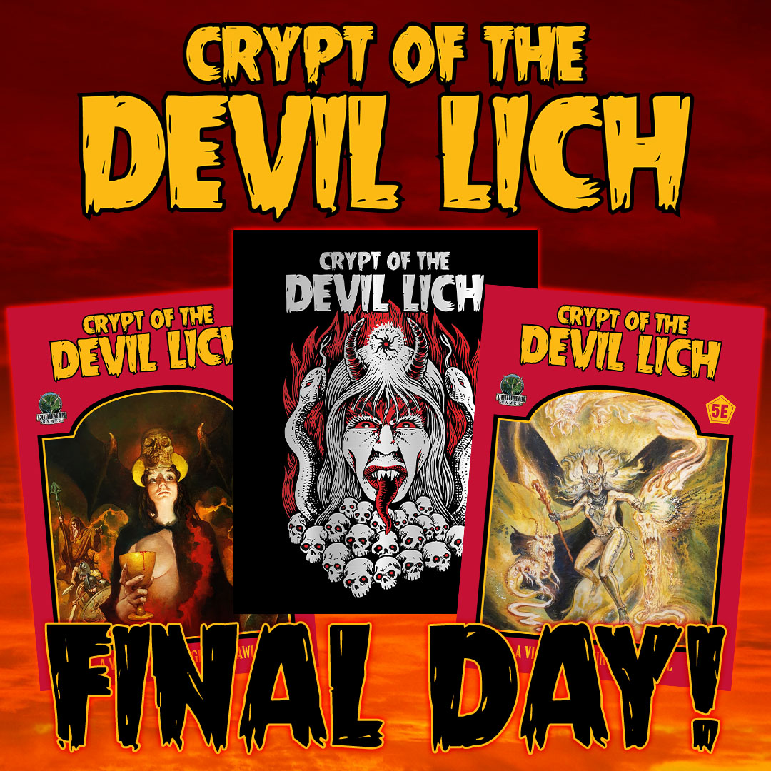 GoodmanGames's tweet photo. Last Day for Kickstarter Exclusives and Stretch Goals on Crypt of the Devil Lich
https://t.co/cVlONH9VHp
#GoodmanGames #DevilLich #Kickstarter #5E #DnD https://t.co/MsmvP0Ndv7