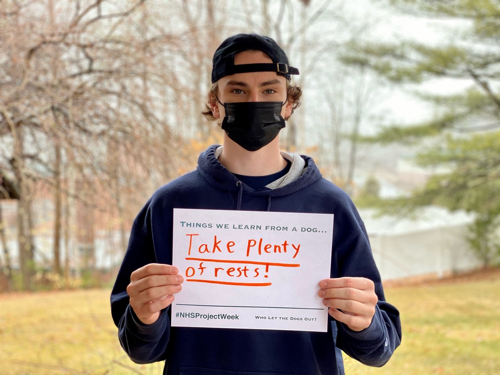 NHSHuskies's tweet photo. Project week groups are reflecting on their experiences and focusing on key takeaways from their time together this week. Compassion, love, rest, patience, and safety are all key life lessons we can learn from each other and animals! #wholetthedogsout #nhsprojectweek https://t.co/Vqb7TswsuN