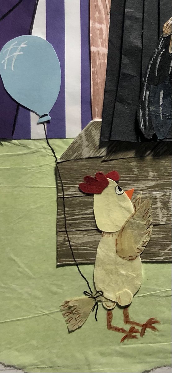 This Chicken is a fan!! Of what...? Only the book can tell 😀#kidlit #collageart #illustration