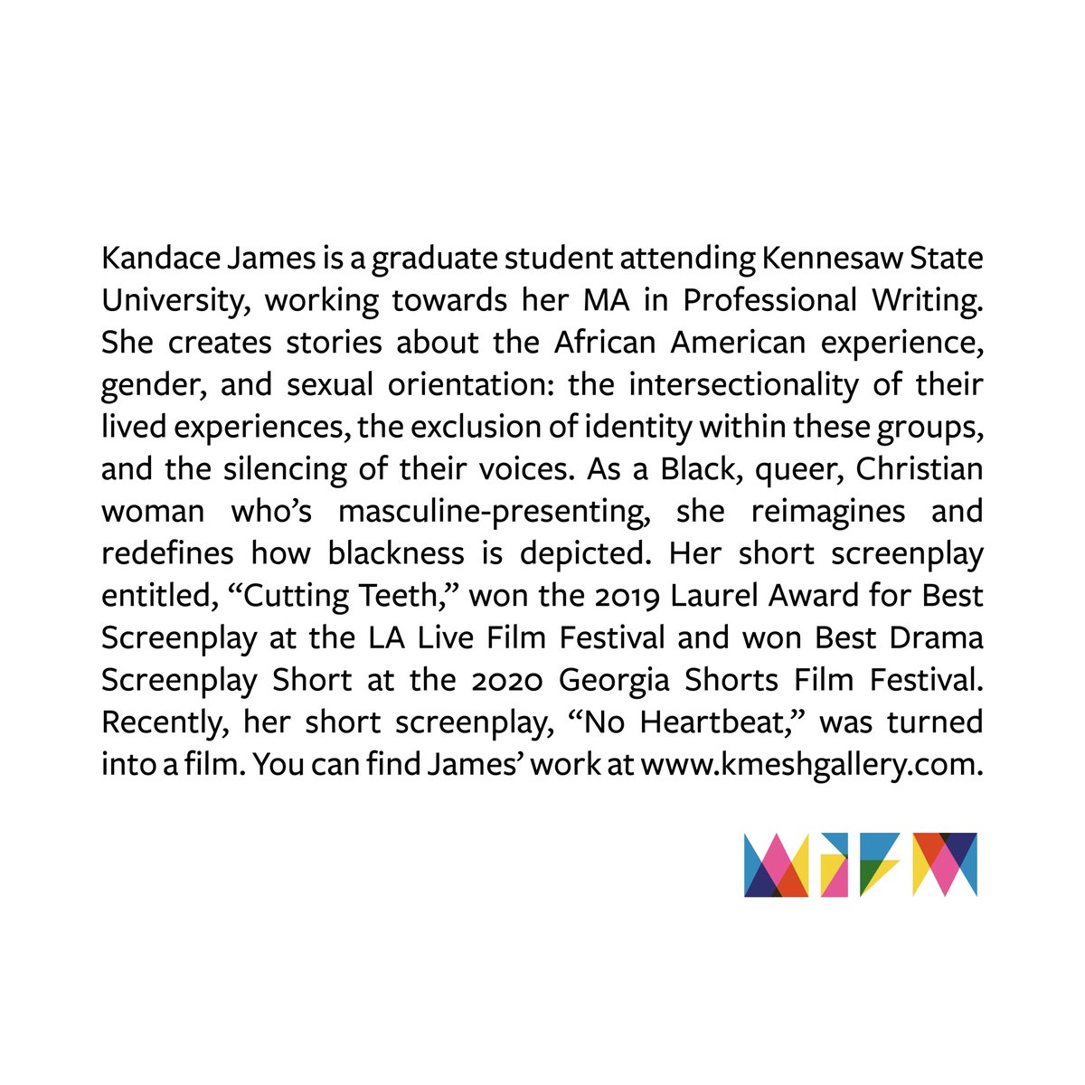 Kandace James wrote "Crane," another finalist in our 10th Annual Short Screenplay Contest.
