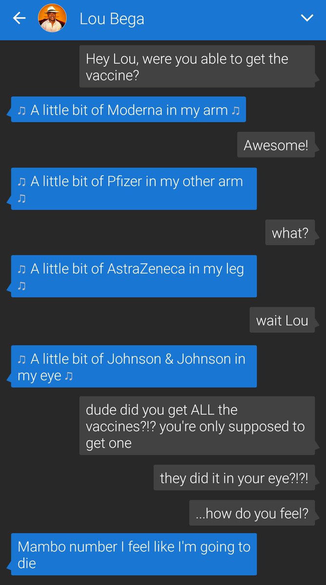 I mean at least he's vaccinated...