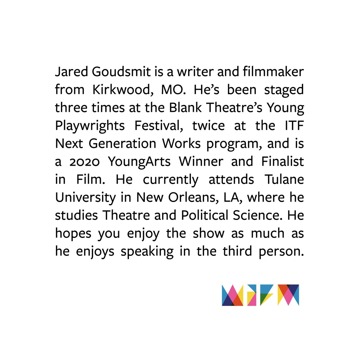 Our next finalist is Jared Goudsmit, writer of "Blacktop Jungle"