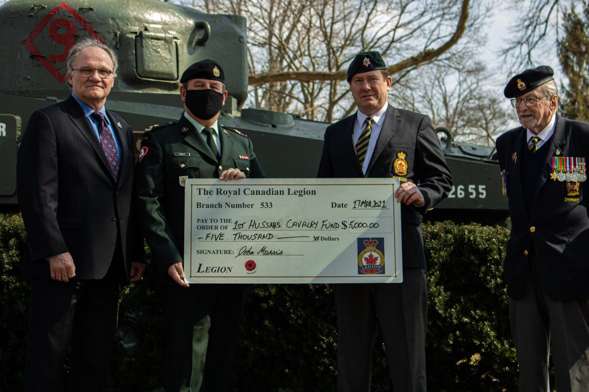 1HHolyRoller's tweet photo. The 1st Hussars Cavalry Fund was awarded a cheque from the Byron-Springbank Legion Branch 533 last week to support the preservation of HOLY ROLLER. Now $5000 closer to our goal, we are extremely grateful to accept and appreciate all support around the preservation of HOLY ROLLER. https://t.co/bfUXGwwZAp
