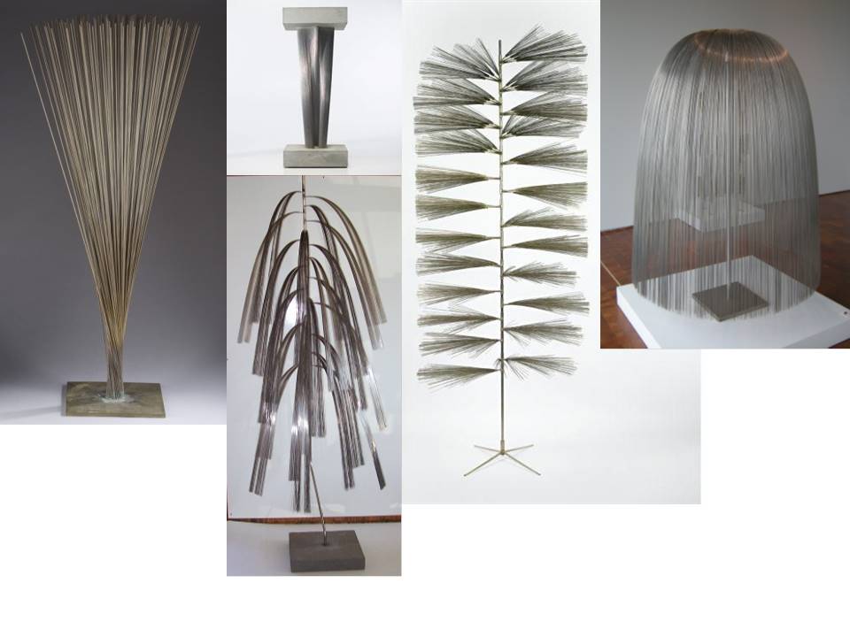 #HarryBertoia lesson for today. Gathered wire has several forms. Spray, bundled wire, pine tree, willow, all self evident, all inspired by his Pennsylvania countryside full of trees and grasses. #HarryBertoiaFoundation #CatalogueRaisonne