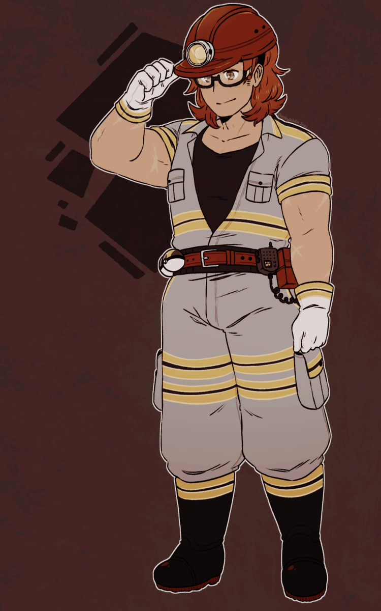petalpaladin's tweet photo. [#PKMN | roark] redesigning gardenia was fun so i decided to try playing with roark's design, too! (this totally wasn't an excuse to further push the buff roark agenda.) #GymLeaderRedesign https://t.co/06wrEofXCu