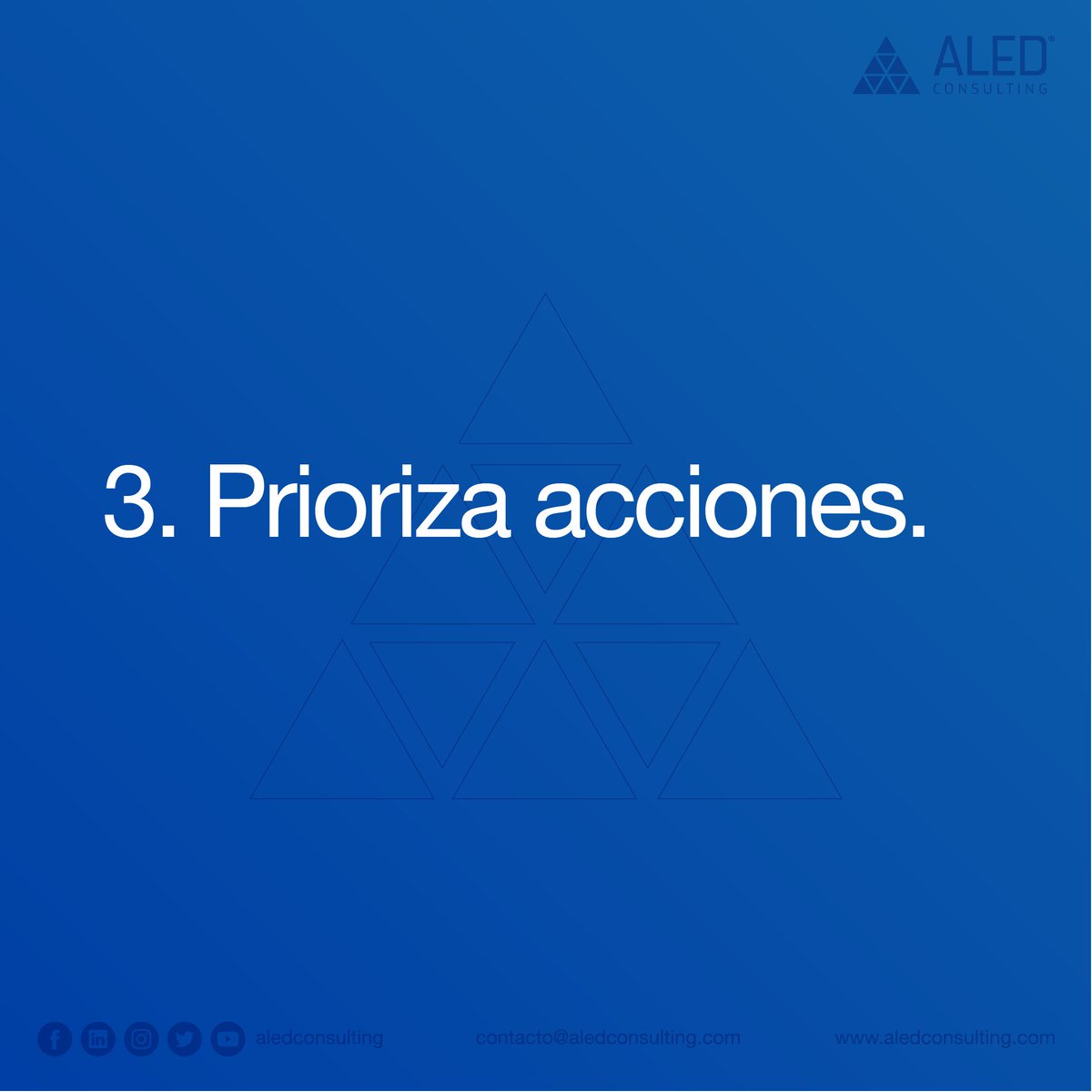 Aledconsulting's tweet photo. Toma un momento para establecer objetivos reales, alcanzables y medibles. 

Priorizar acciones. ¿Por dónde empezar? Establece un orden priorizando las actividades que tendrán un impacto y relevancia inmediata en tu negocio. https://t.co/sDM3rl0t2y
