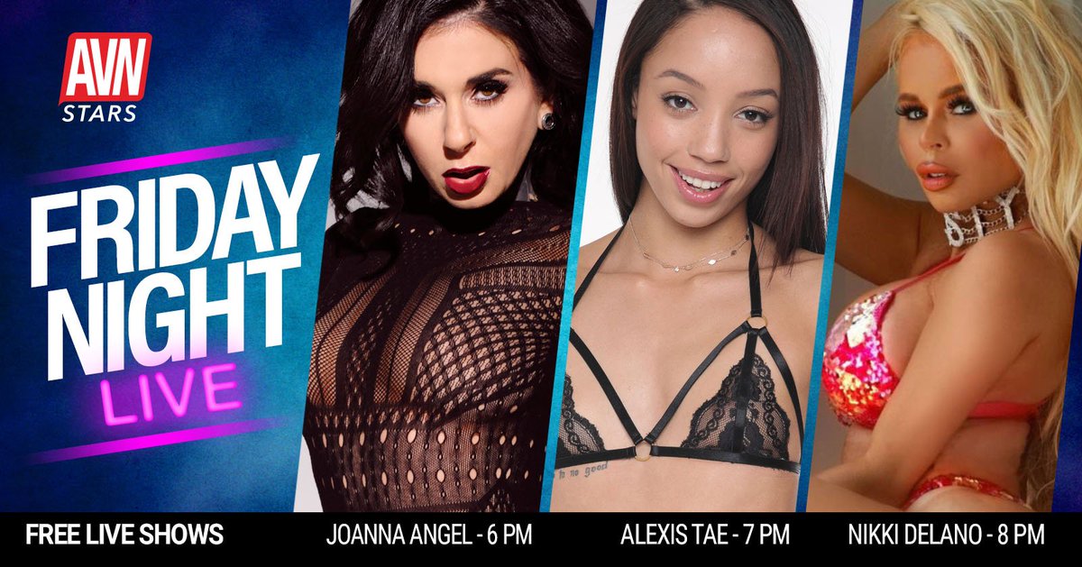 If you haven't attended #FridayNightLive yet you are obviously missing out. <a href="/JoannaAngel/">Joanna Angel</a>, <a href="/Alexistaex/">Alexis is 18+ only 🤠</a> 
 and <a href="/NikkiDelano/">Nikki Delano</a> will be joining us Friday on #AVNStars