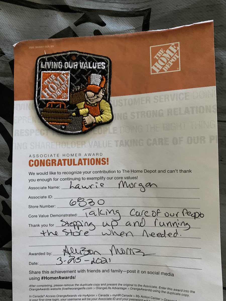 Days like today are stored and used to continue developing our abilities to succeed. Thank you for untrusting me with your associates and store! <a href="/Depot6830/">Home Depot 6830</a> <a href="/depotgurl88/">Shelly Kline</a> <a href="/mark_bolieu/">Mark Bolieu</a> <a href="/EddieGillis3/">Eddie Gillis</a>  and especially to Alli, who it will not  let me tag 😆