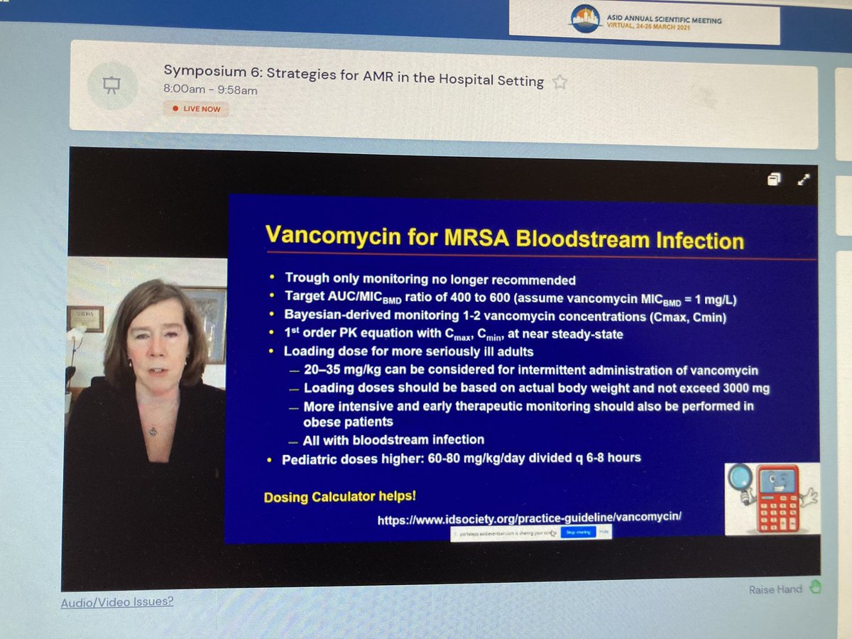 Infectious Diseases at Austin Health (@id_austin) on Twitter photo Bread and butter for ID physicians but still so much to learn about management of Staph aureus bacteraemia - another wonderful presentation by <a href="/hboucher3/">Helen Boucher</a> at #ASID21 including future directions eg. ARLG studies such as DOTS... and ongoing controversies with vancomycin! Bread and butter for ID physicians but still so much to learn about management of Staph aureus bacteraemia - another wonderful presentation by <a href="/hboucher3/">Helen Boucher</a> at #ASID21 including future directions eg. ARLG studies such as DOTS... and ongoing controversies with vancomycin!