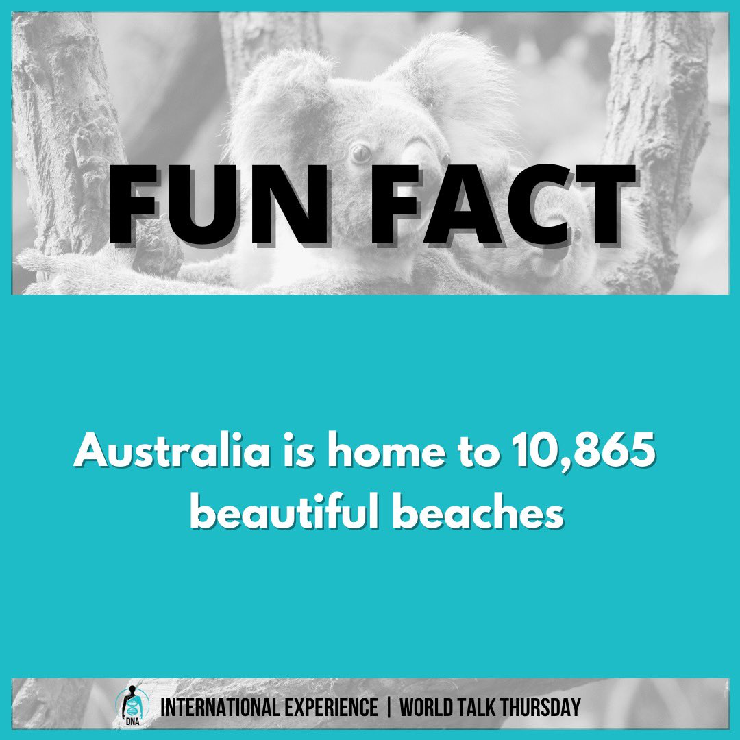 DNA_sob's tweet photo. On this #WorldTalkThursday, we explore Australia. Enjoy these fun facts about the country and drop your flag if you call this home!! 🇦🇺🧬 https://t.co/iw3C9ketFF
