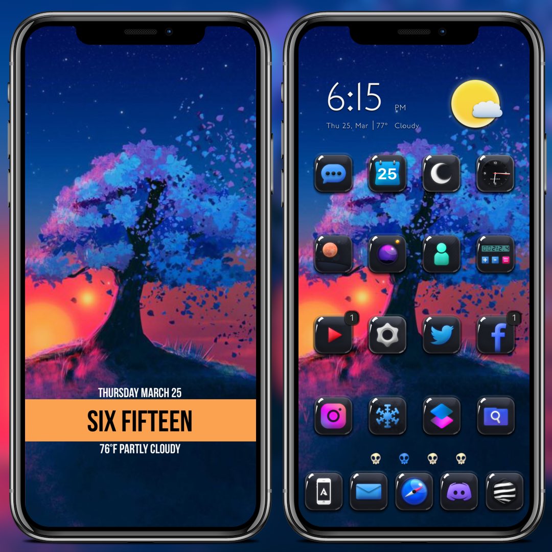 Jimmyabear's tweet photo. Today’s setup
#Auroradark by @AX3L_4
#Lockplus & #screenshot by @JunesIphone
#SimplewidgetDK by @daddykool666
#AE by @XaBdOooX
#Pagedots by @BuufJuiced https://t.co/xjlBkmnggu