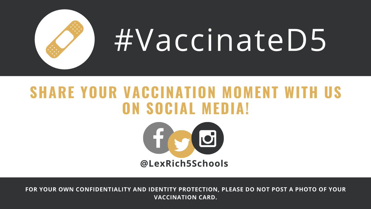 LexRich5Schools's tweet photo. Tomorrow, March 26, #LexRich5Schools hosts the first vaccination day event in partnership with @LexMedCtr at @dutchforkhigh for all district staff members.
To highlight this milestone as a district, share your vaccination moment via social media with us using #VaccinateD5! https://t.co/OQIra9u7c2