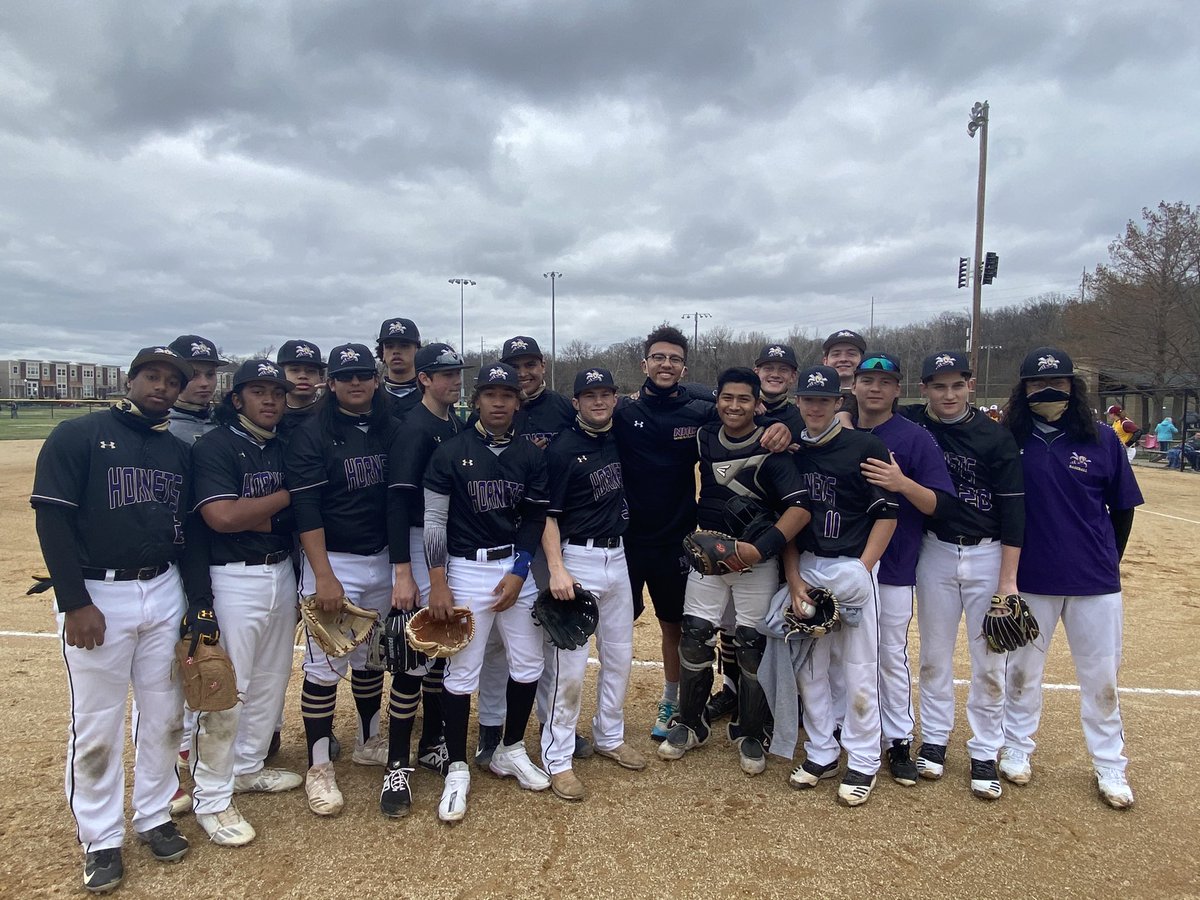 DoolinXavier's tweet photo. I just want to give a big thank you to the @NKCBase_Gameday for letting me come out and throw the first pitch at there home opener after winning my wrestling state championship!💜💛 https://t.co/rZTPAqg6AW