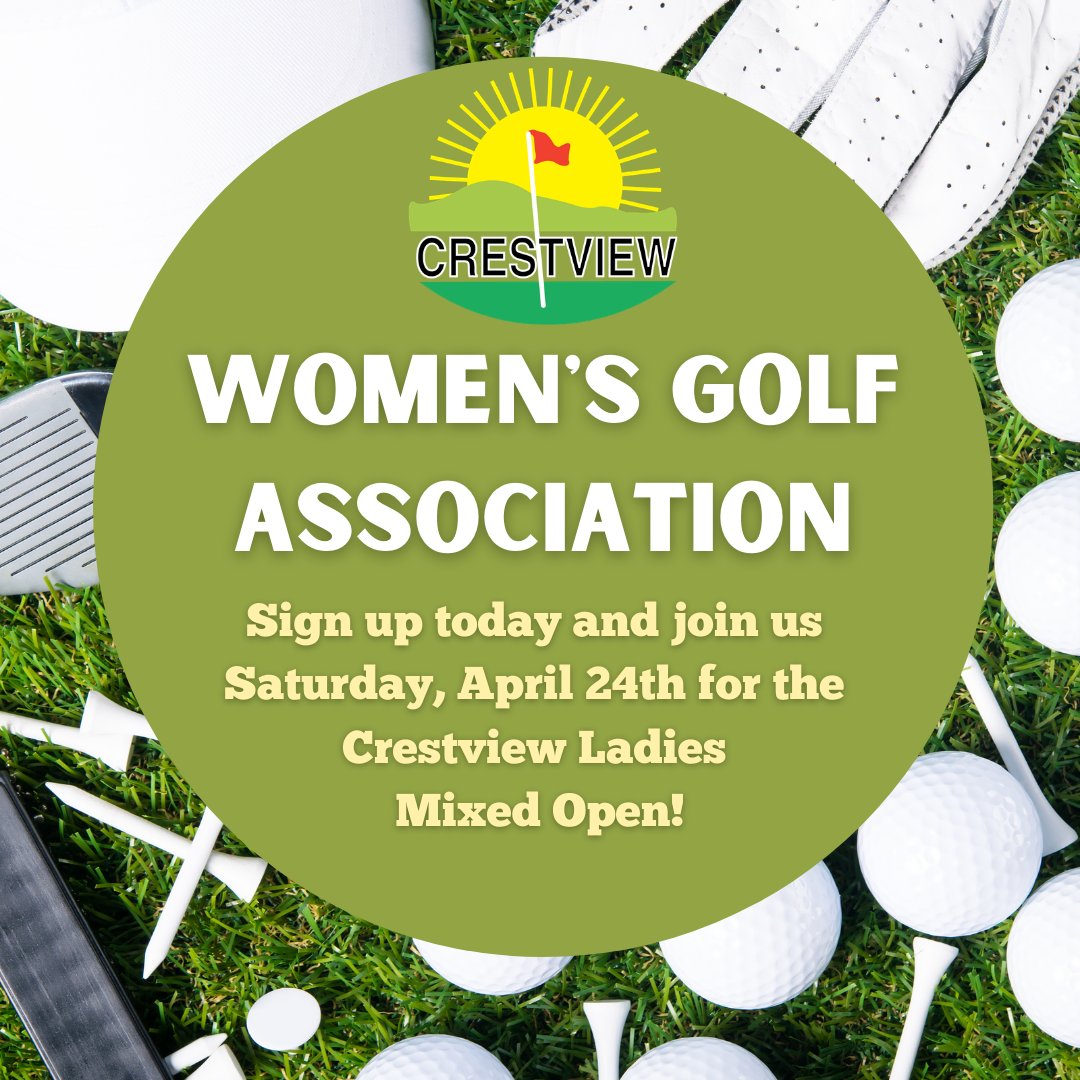 GolfCrestview's tweet photo. Ladies have you signed up to play in our Women's Golf Association yet? Visit https://t.co/sSkNf5jLHu to learn more. #womensgolfleague #ilovegolf #ladiesgolf #crestview #munciegolf #ladiesdayout #ladiesgolfassociation https://t.co/ru4UA8QHOo