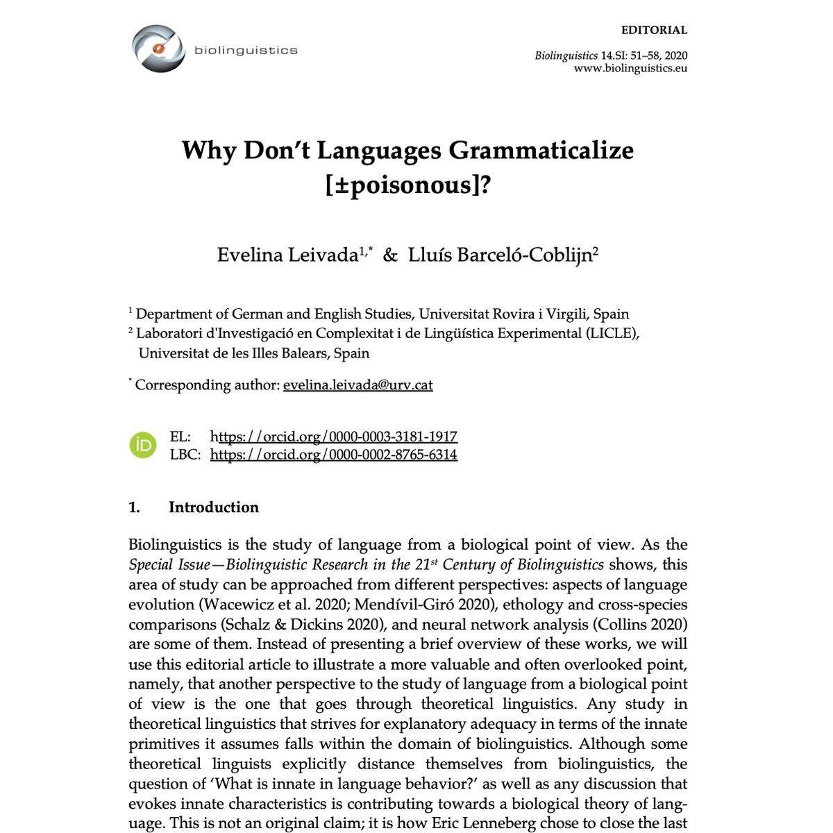 Biolinguistics tweet media