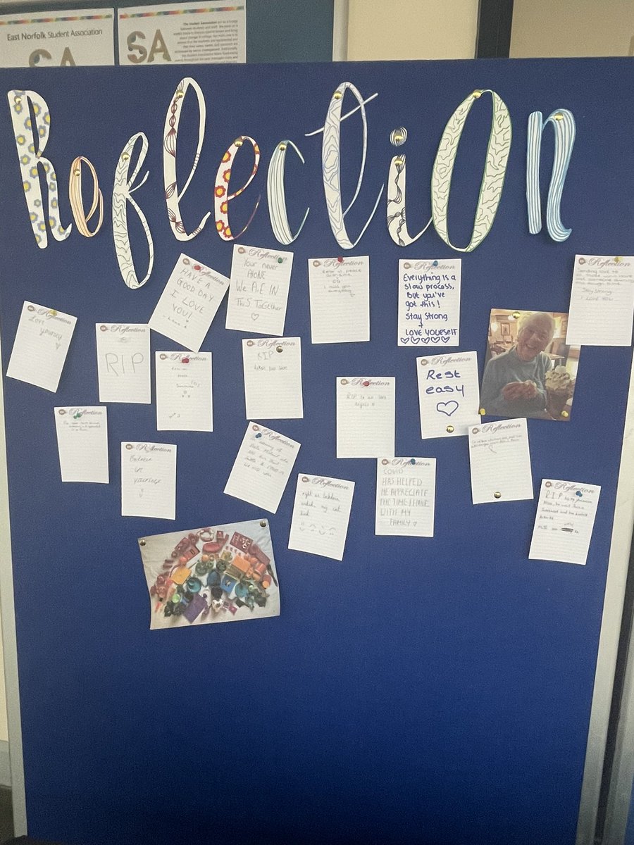 EastNorfolk's tweet photo. Since Tuesday's #DayOfReflection, our students have been sharing their thoughts, emotions and reflections of the past year throughout the pandemic and have documented them on our reception #ReflectionBoard. 💗 💛 https://t.co/rUEKAKyH8C