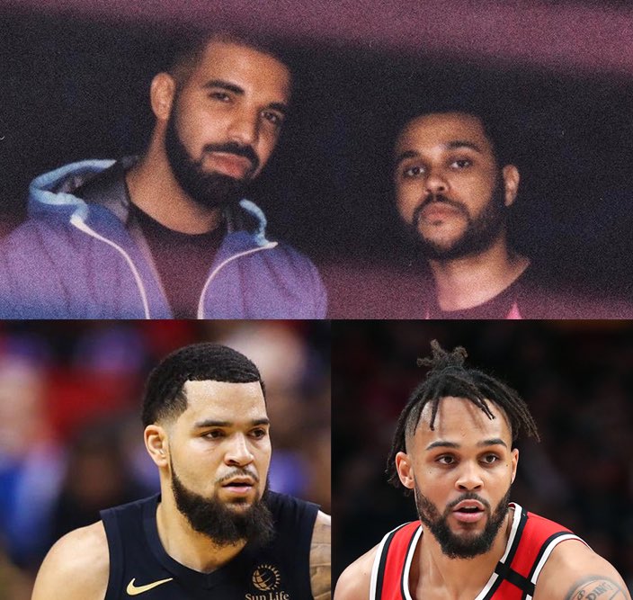 It all makes sense now... @raptors <a href="/Drake/">Drizzy</a> <a href="/theweeknd/">The Weeknd</a> <a href="/FredVanVleet/">Fred VanVleet</a> <a href="/gtrentjr/">GARY x TRENT x JR 🌹</a>