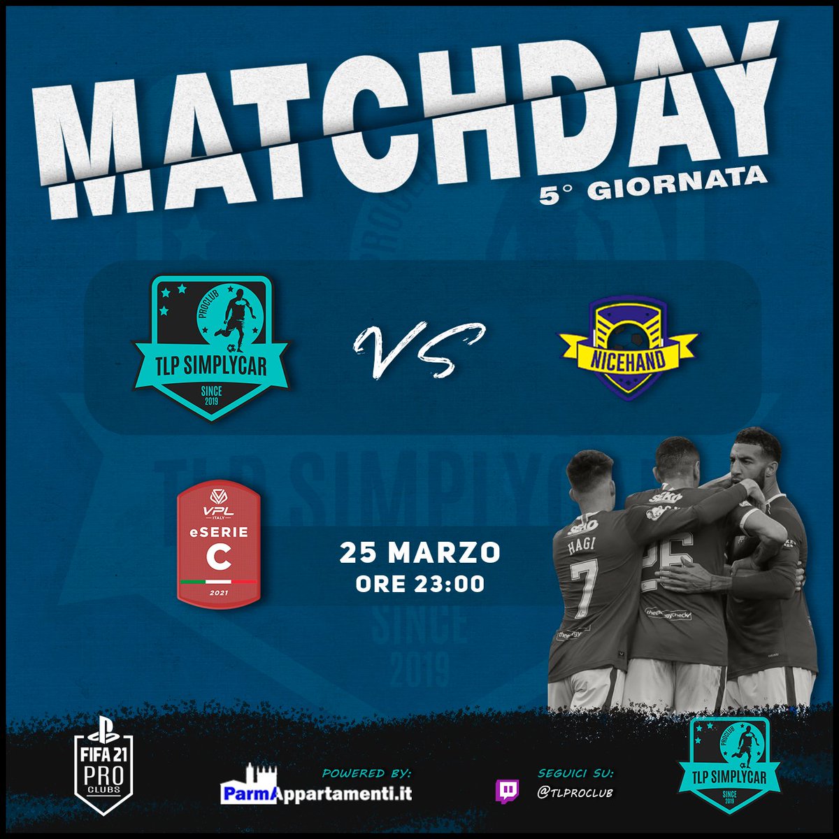 TLProClub's tweet photo. ๐| MATCHDAY
๐ | 5ยฐ Giornata
๐ | แด๊ฑแดสษชแด ๐
ฒ | @VPLItaly
๐ | ๐ | #nicehand
โฑ๏ธ | 23:00
๐บ Live ON | ๐ฃ Twitch | https://t.co/Gf5YwC9oTj
#GOTLP ๐ตโซ๏ธ
#FIFA21 #ProClub https://t.co/kK3HmOner9