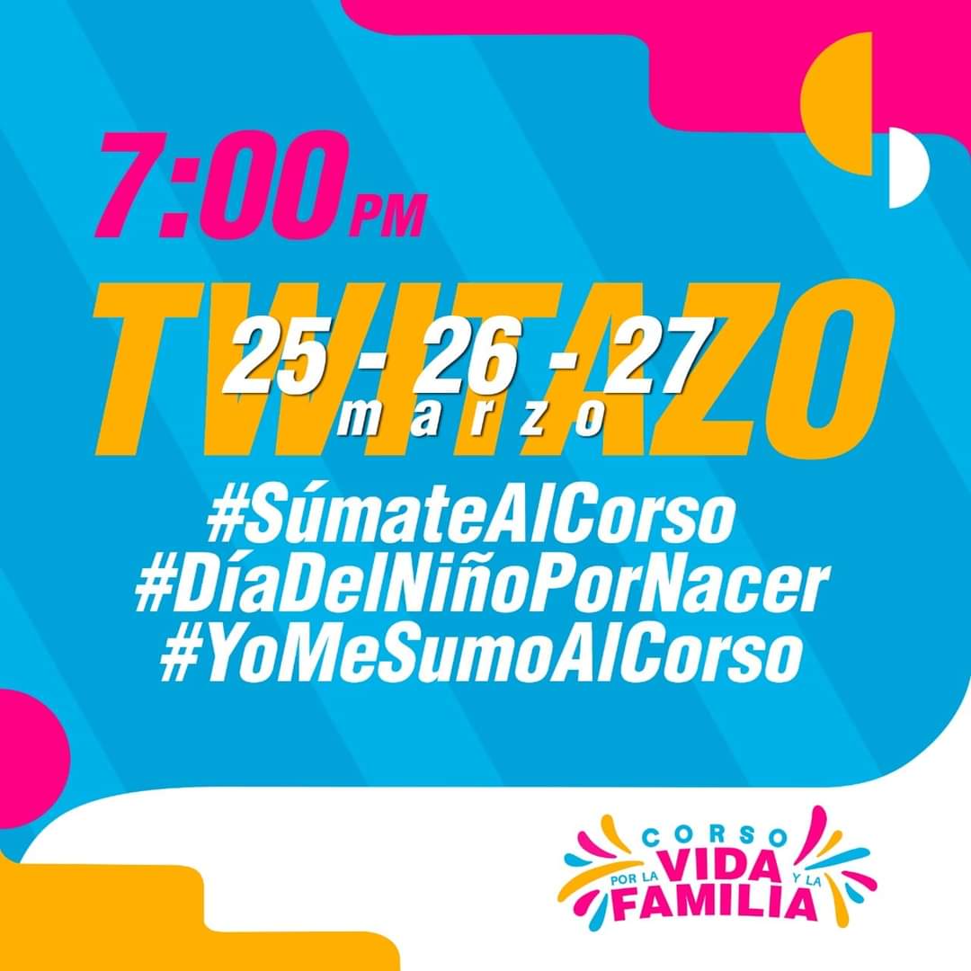 CorVidaFam's tweet photo. #Twitazo 🥳
¡Vamos a invadir las redes! 😎🙌🏽
Utiliza los hashtags: 
#SúmateAlCorso
#DíaDelNiñoPorNacer
#YoMeSumoAlCorso

25, 26 y 27 de marzo, 7:00 pm 💙 https://t.co/H9niNrBk4H