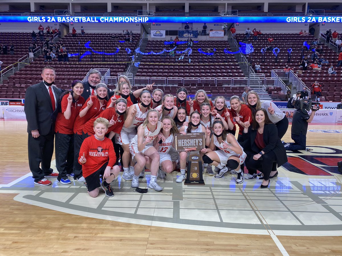 PIAASports's tweet photo. #PIAABasketball Congratulations to Mt. Carmel the 2A PIAA Girls’ Basketball Champions defeating Neshannock 54-43 https://t.co/99IlP7SZR3