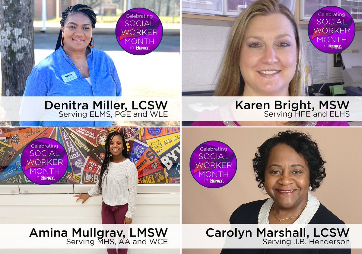 HenryCountyBOE's tweet photo. A huge shout-out to some incredible employees in our district, our social workers!  It's Social Worker Month!  #WeAppreciateOurSocialWorkers https://t.co/9NemBuK6hr