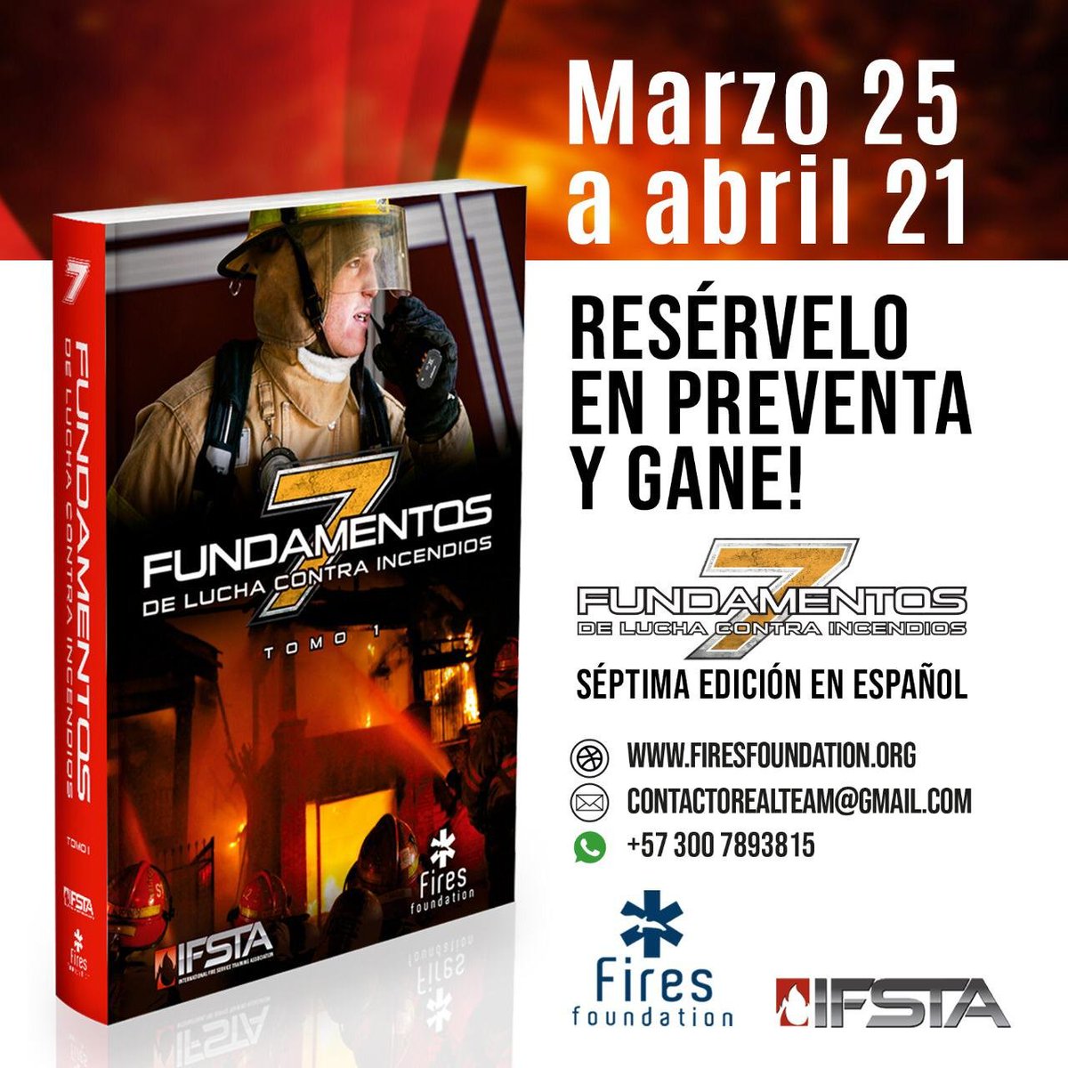 Franck198231's tweet photo. Porque creemos en los procesos, Después de 21 años presentamos la última edición oficial en español “Fundamentos de lucha contra incendios” IFSTA 7. Adquiéralo en preventa en: https://t.co/4aZiIz9NWz #firesfoundation #bombero1y2 #virtualfires #nfpa1001 Ya tengo el mío Muchas Grx https://t.co/Ikdr84MhlB