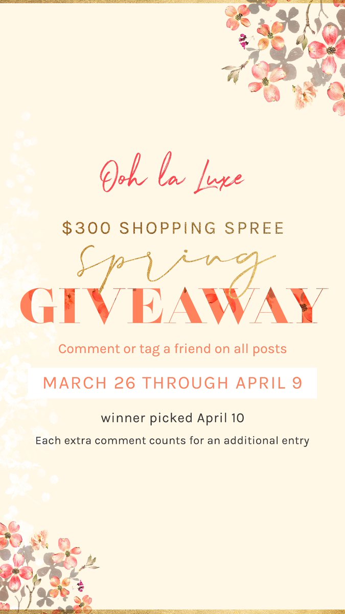 Follow us on insta to enter our GIVEAWAY 
instagram.com/oohlaluxe