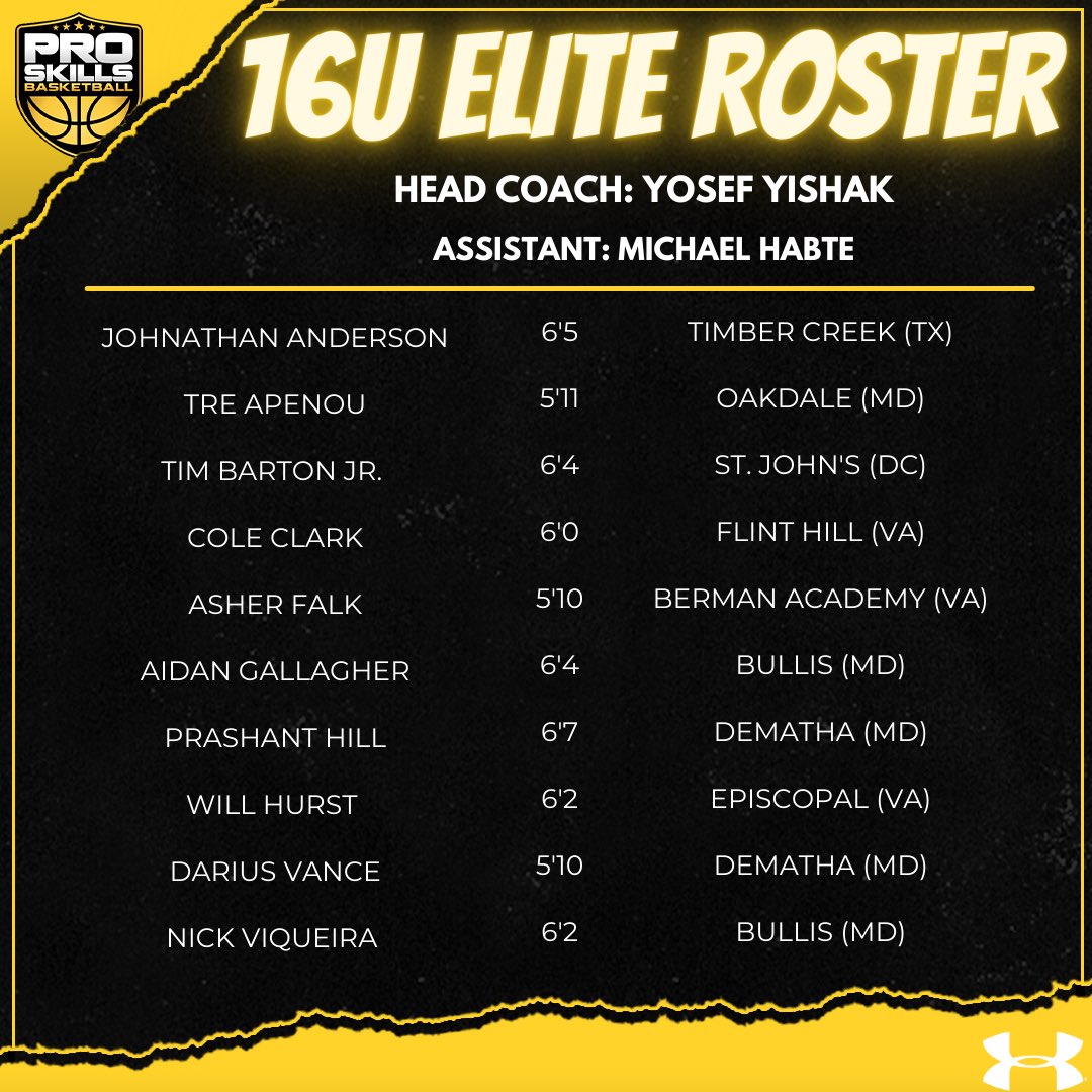 Announcing the official PSB 16u Elite team out of the DMV led by Yosef Yishak (@ValueBasketball) and Michael Habte. #proskillsbasketball