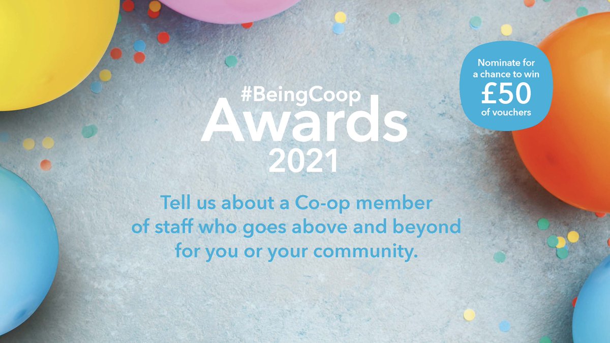 Are you a <a href="/coopuk/">Co-op</a> member? Know of a Co-op colleague that is deserving of an award?  

You can nominate them for the Members' Choice Award here 👉 coop.uk/3er3pFO