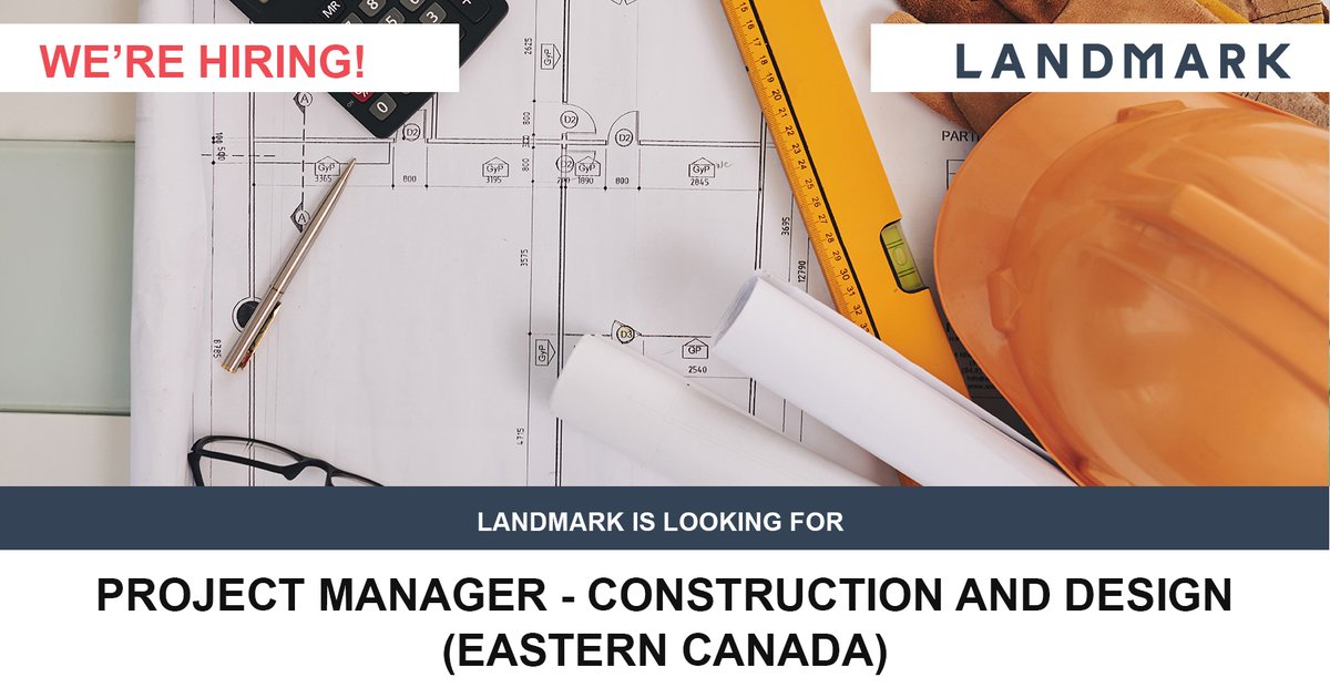 Landmark is looking for a Project Manager-Construction and Design (Eastern Canada), to join our team, to support the emerging needs of one of our longstanding real estate clients. Please visit https://landmarkcre.bamboohr.com/jobs/view.php?id=39 for more information.
We are a dynamic corporate real estate advisory services firm that offers a team-based and engaging working environment.  With a spirited focus on delivering value-added services, all team members are empowered to make the best decision for our clients.  We highly encourage harmony in work and life and want all to enjoy working with an energetic team that cares both for each other and our clients.
In the belief that our people are our most important asset, we offer competitive remuneration and a full range of benefits which include group insurance and a company RRSP.