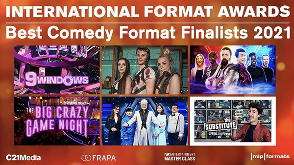 C21Media's tweet photo. Congratulations to our Best Comedy Format Award finalists! #9Windows #DontScream #GodOfTheGame #TheBigCrazyGameNight #TheSecretGameshow
#TheSubstitute #formatawards
Click to read the full list of nominees: https://t.co/oqsYBMgoaO https://t.co/IPAyEscu67