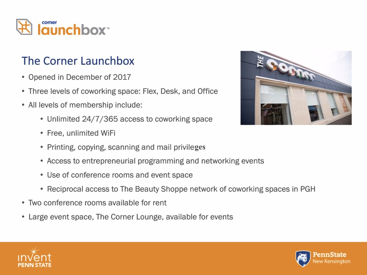 Our <a href="/cornerlaunchbox/">The Corner</a> in New Kensington has great resources for local #innovators and #entrepreneurs as well as our #PennState community! #PennStateStartup

Check it out 👇