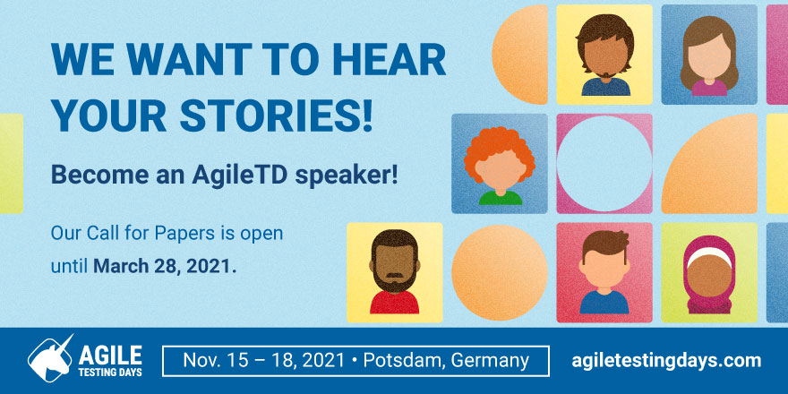 AgileTD's tweet photo. The #AgileTD audience wants to hear your story! 👂 
We are looking for new ideas and learning points in the field of #machinelearning, #securitytesting, #AI, #testautomation, #mobtesting, #homeoffice, #remoteteams, and more! 
➡️ Learn about our #CfP : https://t.co/fddoc4LI81 https://t.co/HquW6KKazz