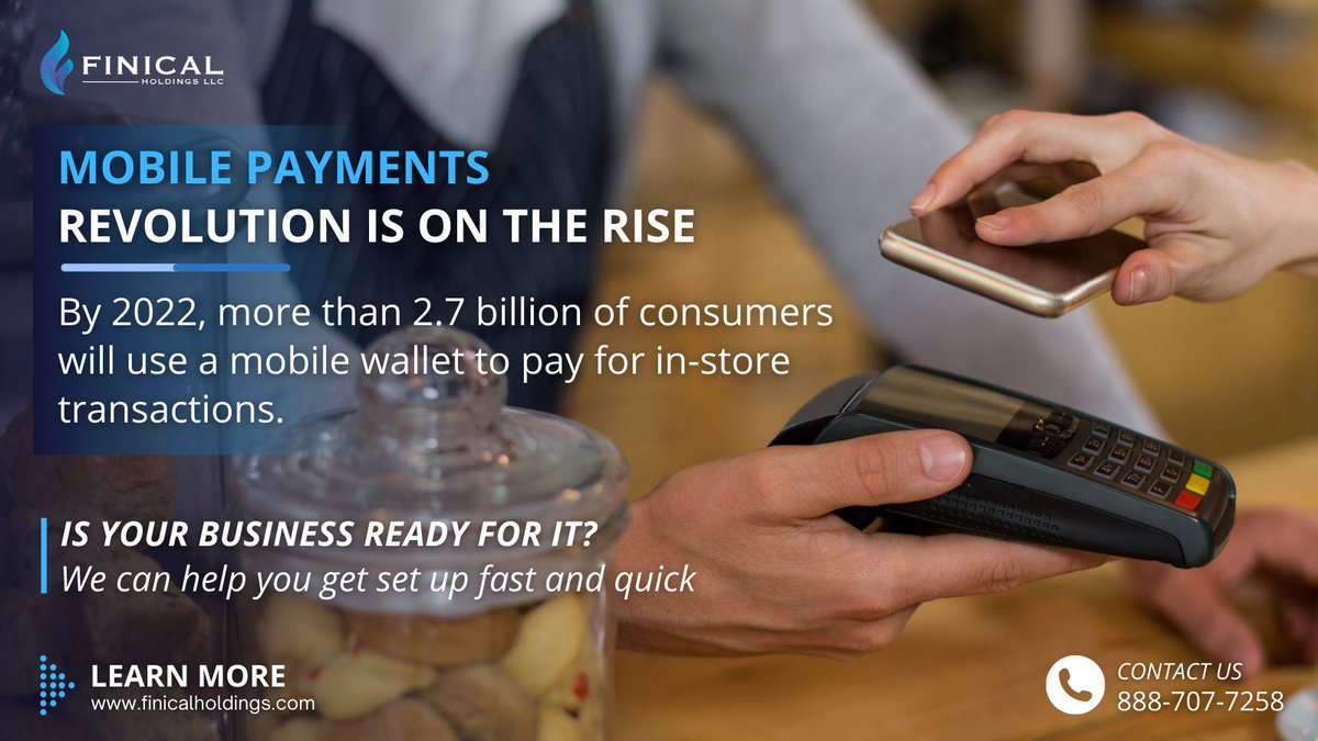 finicalllc's tweet photo. The mobile payments revolution is on the rise. If your business is missing out on accepting #payments via mobile wallets, you should definitely consider implementing this payment option. https://t.co/XkTSsDDnBN

#finicalholdings #fintech https://t.co/F0njQQGz4d
