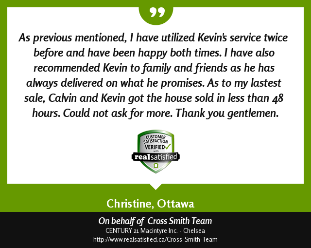 Recommendations like this leave me overjoyed.  realsatisfied.ca/Cross-Smith-Te… via <a href="/realsatisfied/">RealSatisfied</a>