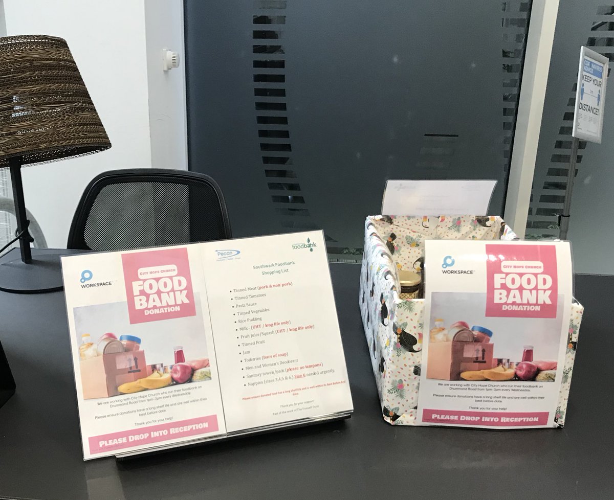 Our donation box for the <a href="/cityhopelondon/">City Hope Church</a> food bank is open for donations - please give what you can 😊 #doingtherightthing