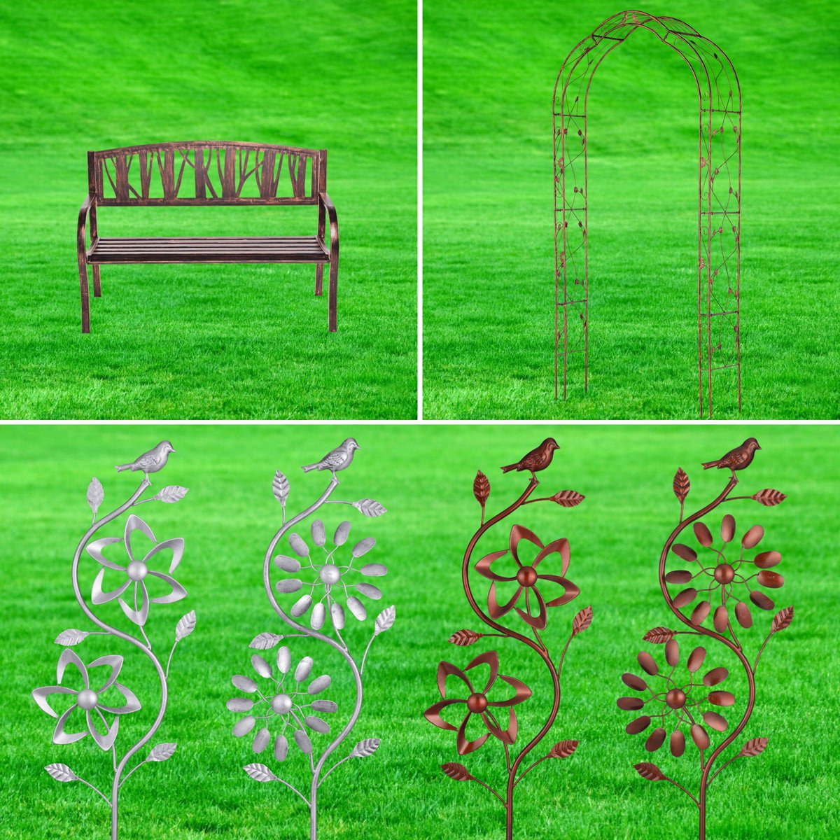 Our beautiful bronze Lydford arch and matching bench. We also have bird spinners available in bronze and silver #Beautiful #gardenbench #gardenarch #windspinner #gardendecor #gardenlove #TrendingNow #fy #Summer2021