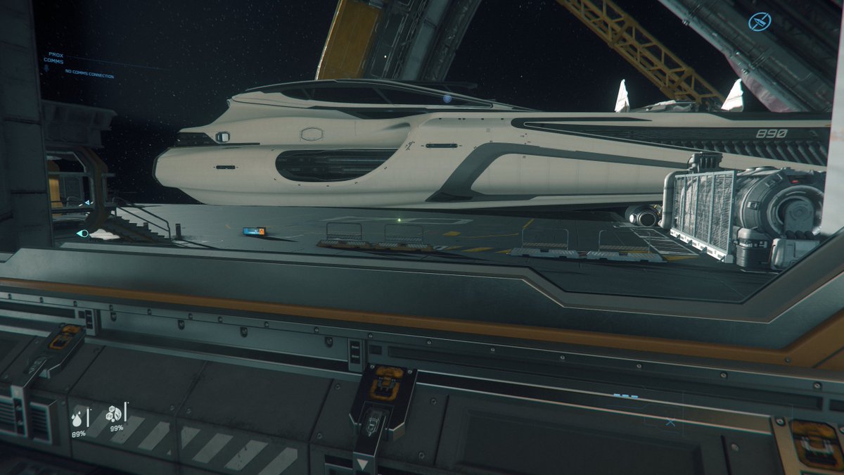 FuzzygothGaming's tweet photo. Who says you can't park an 890 Jump at Port Olisar lol (its not mine by the way) #starcitizen #890Jump #Origin890Jump https://t.co/fQmAoGKdoN