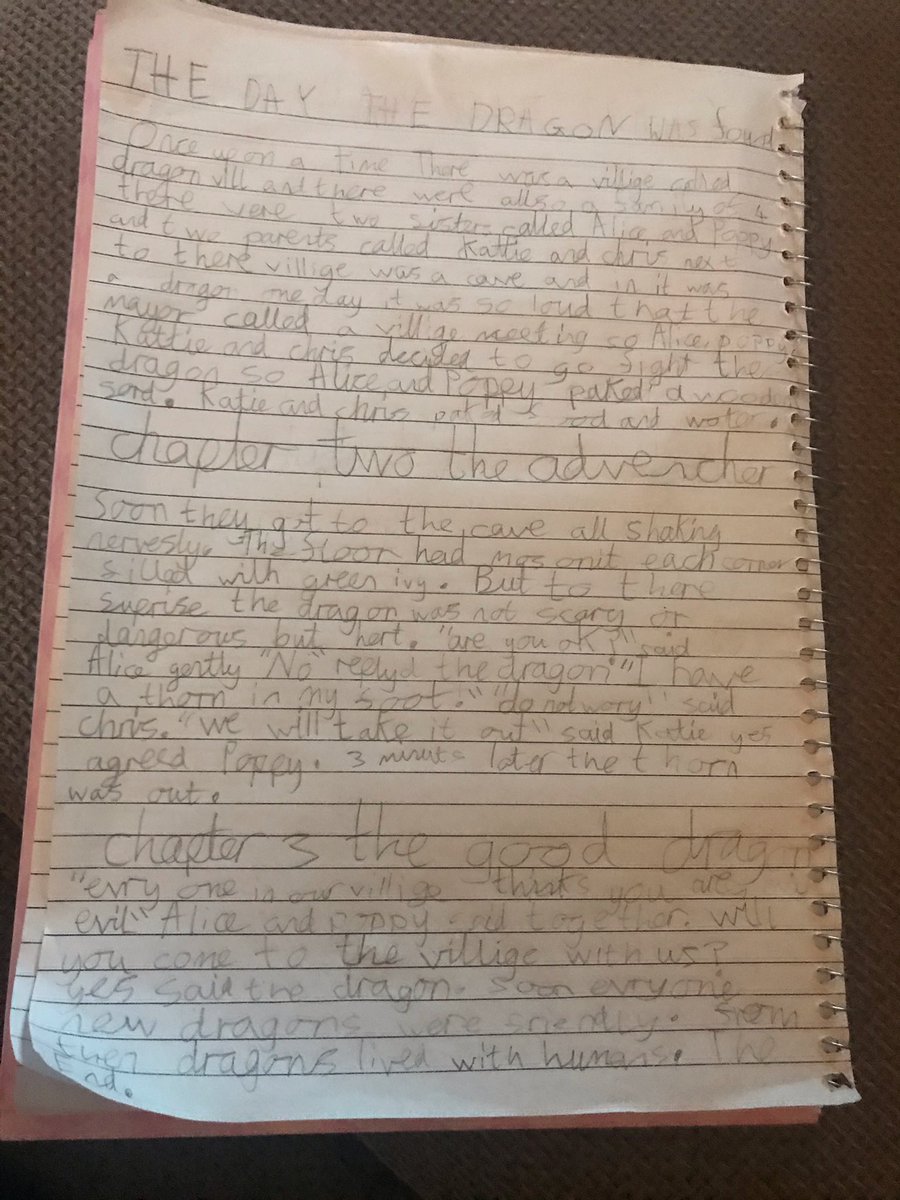 Imbatman1's tweet photo. @yr3melthamce you must be doing teaching right because Alice came home and wrote a story in her room instead of playing. https://t.co/JfRagHVmSq