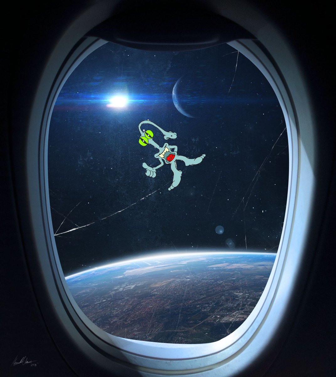 MoB4884's tweet photo. @ds106dc Looked out the porthole of my spaceship and saw this guy! A thumbs up was the appropriate communication for our brief passing
#ds106 #tdc3360 https://t.co/eVgI7nLh0M