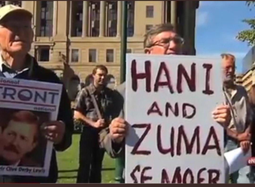 SSohlanga's tweet photo. @Eusebius @karynmaughan Here is the link and dots to connect to make you understand that the hunt for its not a new thing it started way before 1993. Who these guys what was their motive to carry placards denouncing Zuma and Chris Hani? https://t.co/wTkTnT4C5E
