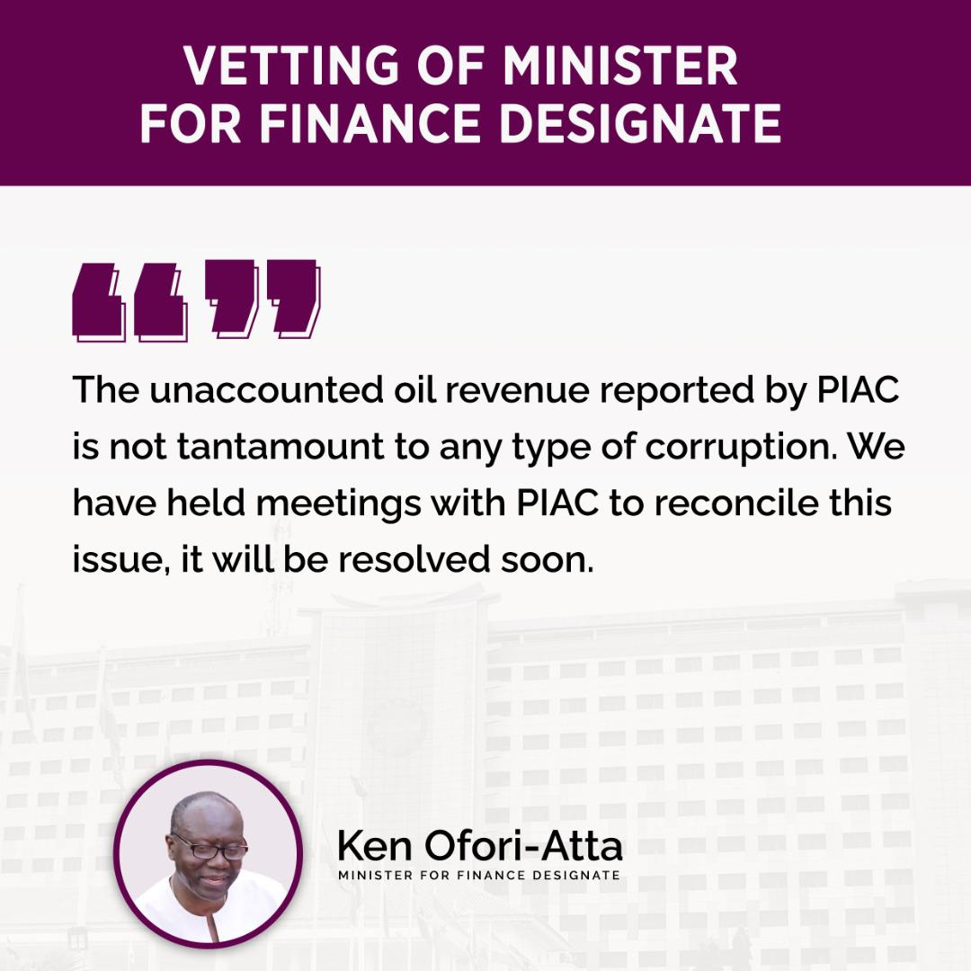 OoooKuntu's tweet photo. The unaccounted oil revenue reported by PIAC is not tantamount to any type of corruption. We have held meetings with PIAC to reconcile this issues, it will be resolved soon - Ken Ofori-Atta
#KenIsBack https://t.co/hvE3JJFo4S