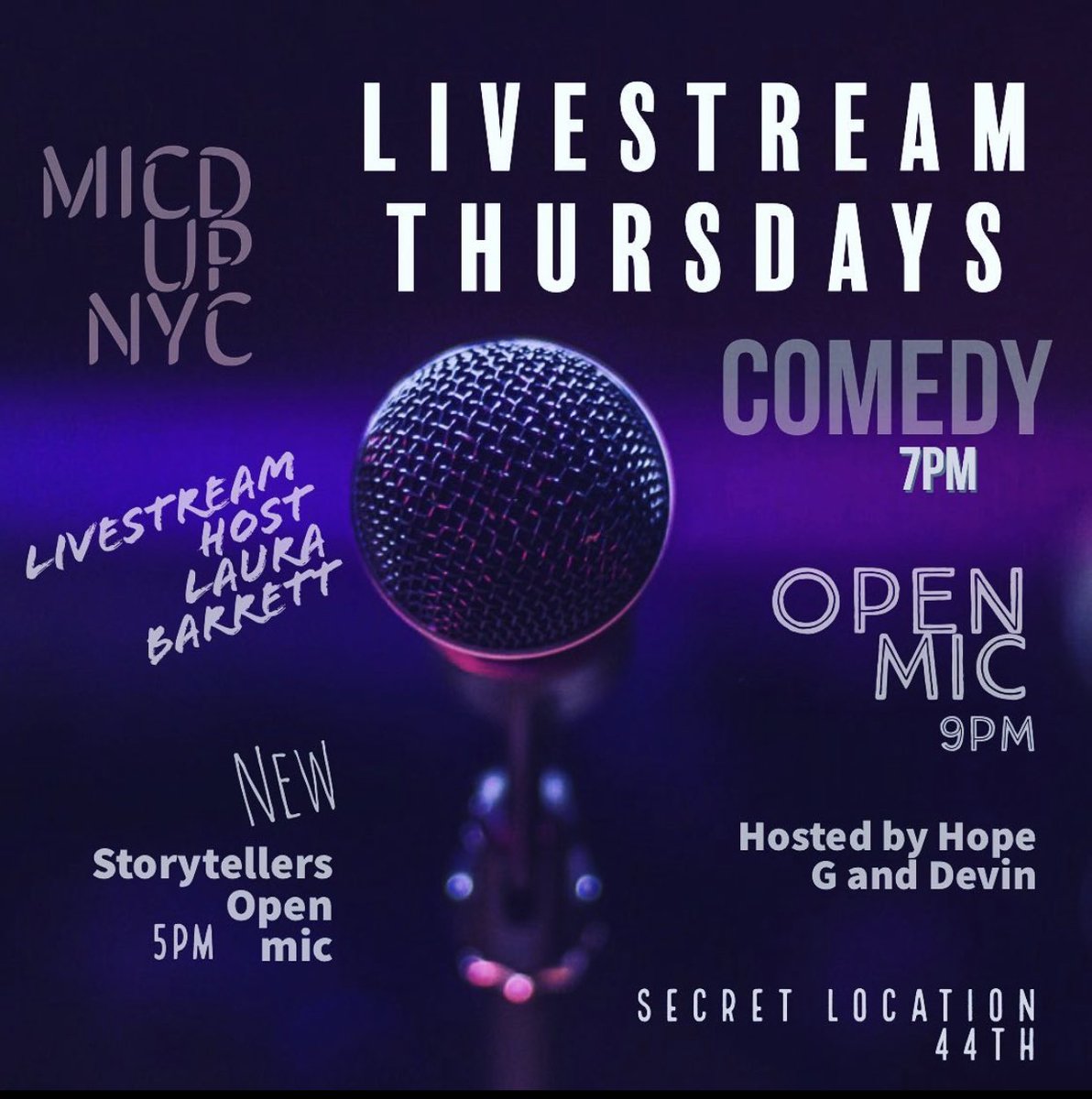 Who’s coming through? DM for the addy