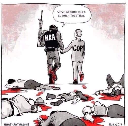 @GreggSmithCO3 When the ban on assault weapons was lifted in 2004 and not re-implemented by Dubya, mass shootings increased 234%.  The NRA is both a Russian money laundering machine and a lobbyist for weapons manufacturers. They don't care about life nor 2A, only money.