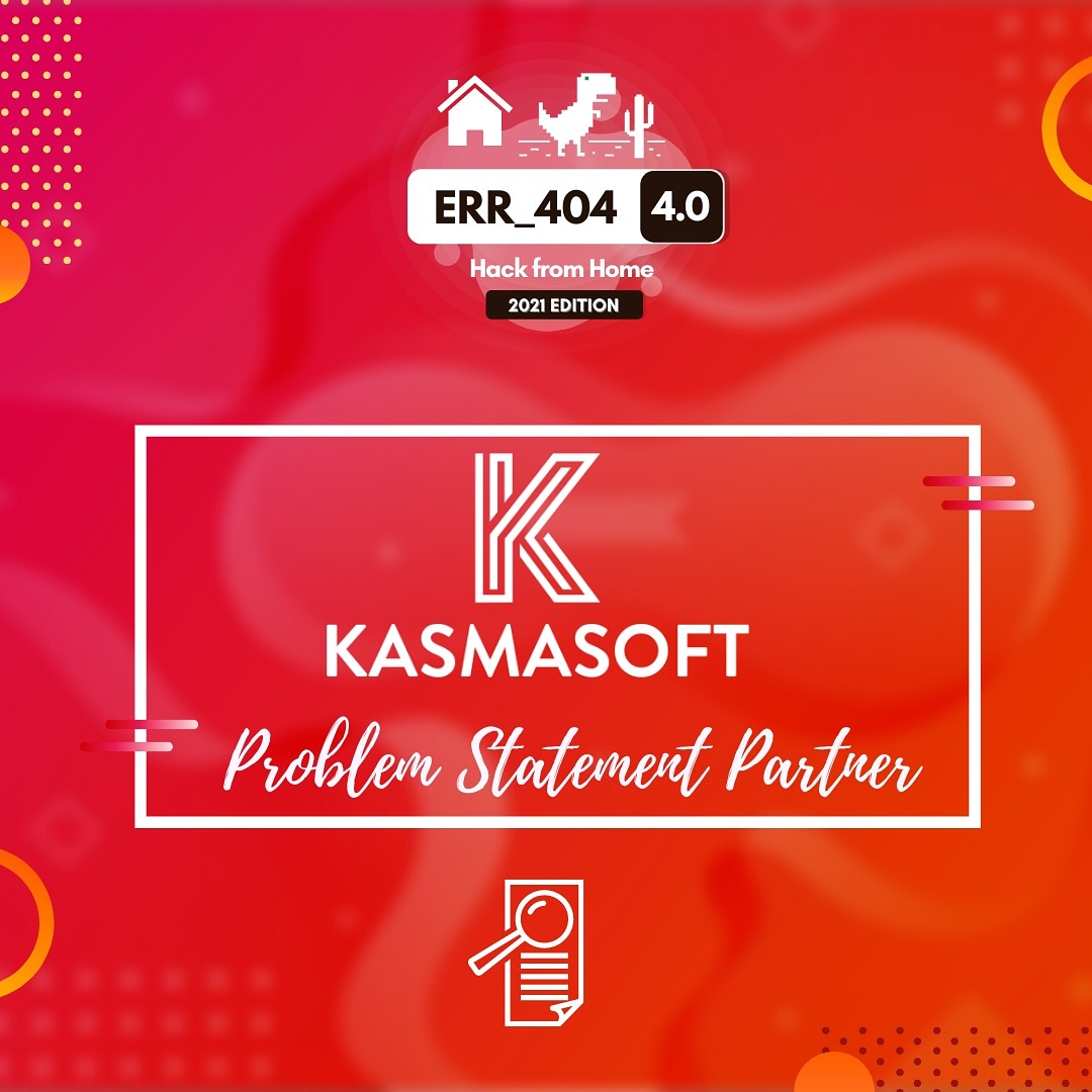 Err404Hackathon's tweet photo. Presenting our Problem Statement Partner, @kasmasoft https://t.co/YWwWtTXwsU