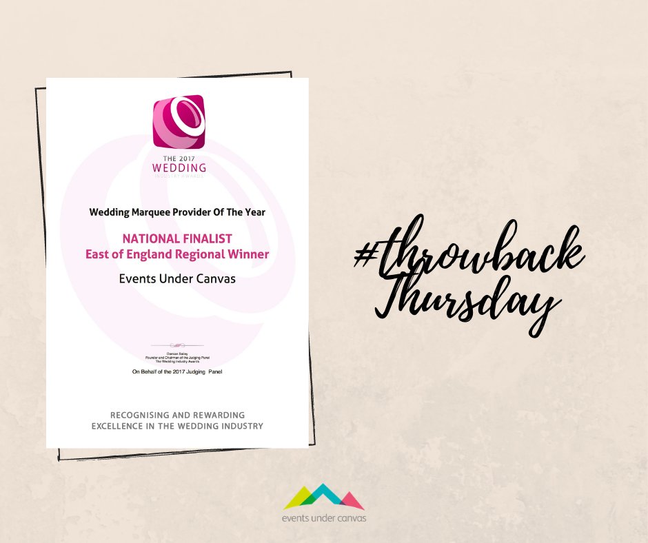 #ThrowbackThursday to winning the National Finalist Award for the Wedding Marquee Provider of the Year!